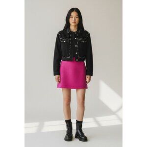Helmut Lang Re-Edition Brushed Alpaca Mini Skirt Fuchsia Pink Size 2